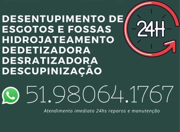 Desentupidora Porto Alegre 24hs- Visita Técnica 24hs