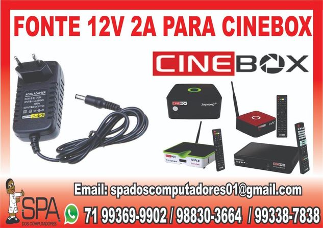 Fonte de Energia 12v-2a para Aparelho Cinebox em Lauro de Freitas BA