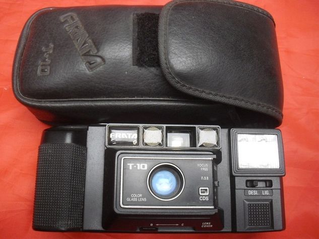 Máquina Fotográfica Frata T 10 c/ Estojo Câmera Antiga de Filme