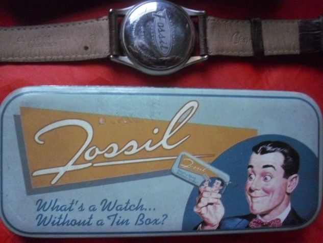 Relógio Fóssil Couro Water Resistant Vintage Leather Watch