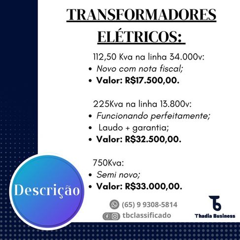Transformadores Elétricos (leia a Descrição)
