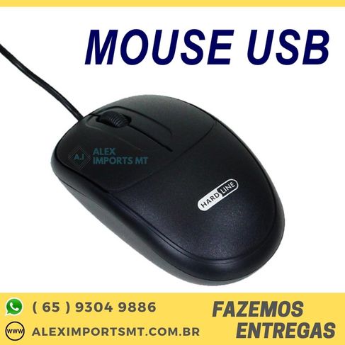 Mouse Usb para Computador Preto Mause com Sensor óptico