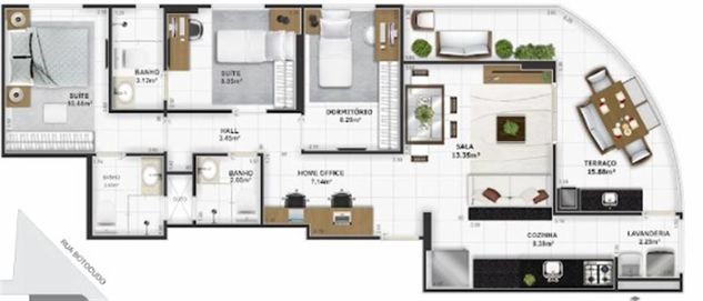 Apartamento com 97 m² - Tupi - Praia Grande SP