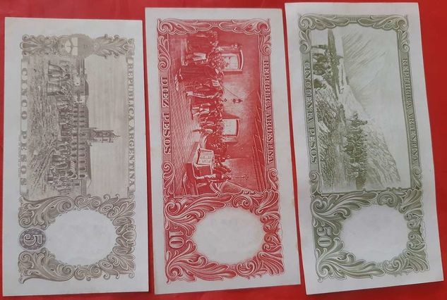 3 Cédulas Argentina 5 10 50 Pesos 1935 Novinhas Excelente Sob++/fe