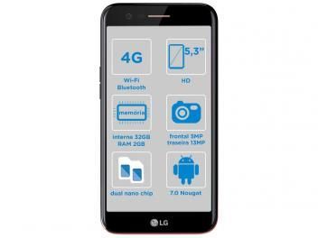 Smartphone Lg K10 Novo 32gb Preto Dual Chip 4g Câm. 13mp + Selfie 5m