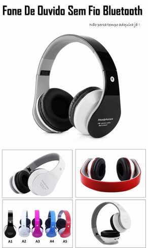 Fone Ouvido Headphone S/ Fio Micro Sd Usb Fm Bluetooth