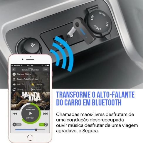 Receptor Bluetooth áudio Automóvel e Dispositivos de Audio