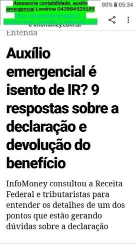 Auxilio Emergencial Dirf 2021 - Deve Ser Declarado Imposto Renda