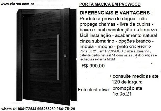 Porta Pivotante Madeira Maciça 100 210