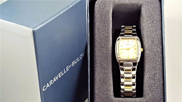 Relógio Caravelle Bulova 45l81 Detalhes Dourado Banho Ouro