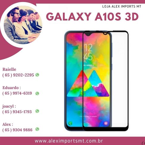 Película de Vidro para Samsung Galaxy A10s 3d Pelicula para Celular