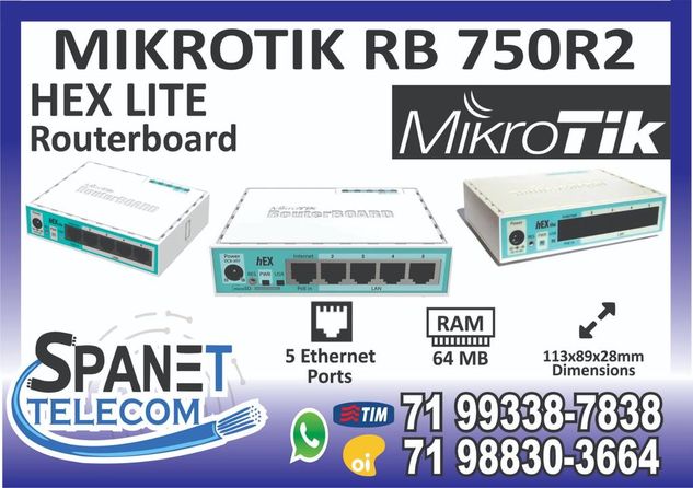Hex Lite Rb750r2 Mikrotik Roteador