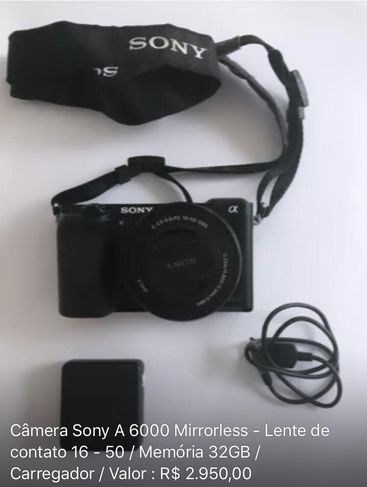 Câmeras Fotográfica Sony A6000 Mirrorless