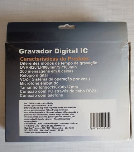 Gravador Digital Tkl Dvr-820 - sem Uso - Original Completo