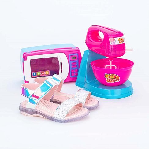 Papete Infantil Feminina Kidy Toys Branco com Kit Cozinha Kidy Cod 39210010017-25