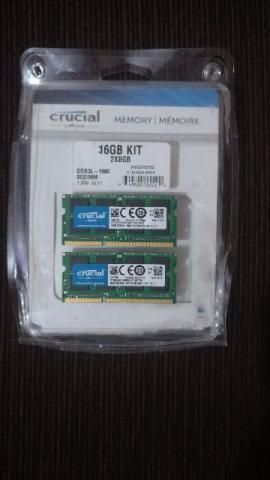 Memoria Ddr3l Crucial 16gb (2x8gb) 1600mhz 8gb para Mac
