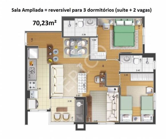 Apartamento com 3 Dorms em São Caetano do Sul - Barcelona por 467.500,00 à Venda