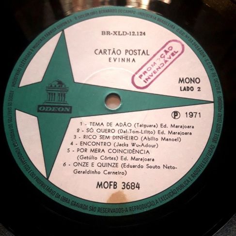 Lp Evinha - Cartão Postal - 1971 - Mono - Disco de Vinil