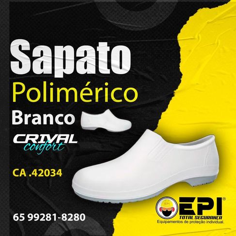 Sapato Polimérico Branco Epi Total Segurança Cuiabá MT