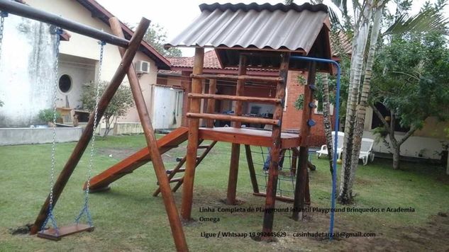 Playground Infantil Casinha de Tarzan de Eucalipto Tratado R$ 3.848 •