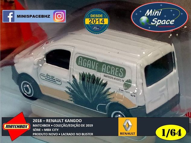 Matchbox 2018 Renault Kangoo Cor Branco 1/64