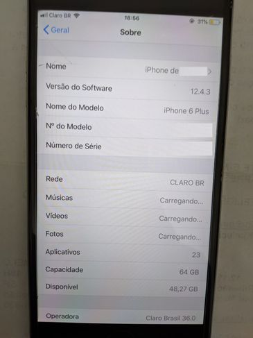 Vendo - Iphone 6 Plus - 64gb - Prata