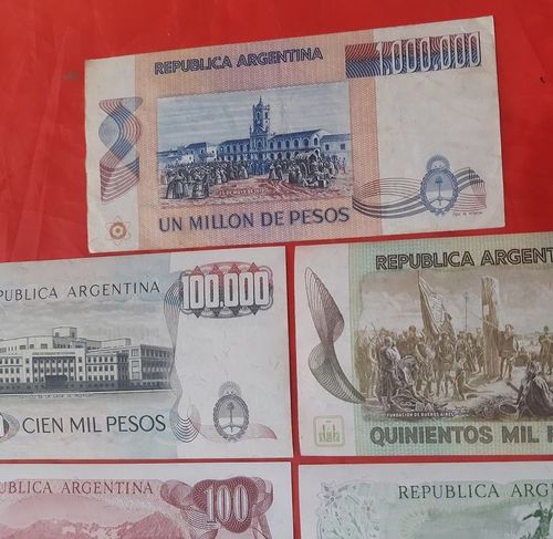 13 Cédulas Argentina / 12 Fe Série Completa 1970 de 1 a 1000000