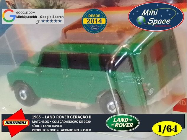 Matchbox 1965 Land Rover Bagageiro Tipo 1 Cor Verde 1/64