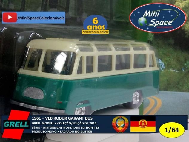 Grell Modell 1961 Veb Robur Garant Bus 1/64
