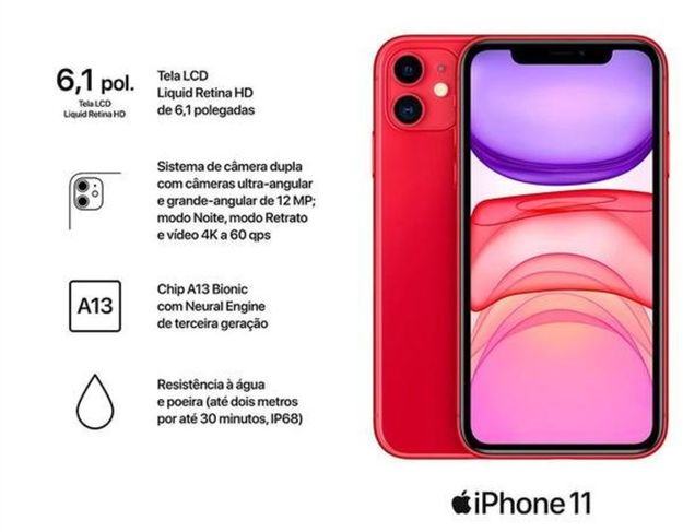 Iphone 11 Apple 256gb (product)red 6,1” 12mp Ios