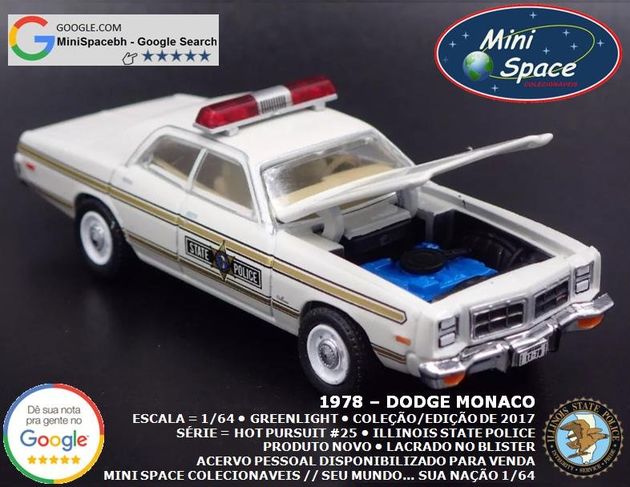 Greenlight 1978 Dodge Mônaco Polícia Estadual 1/64