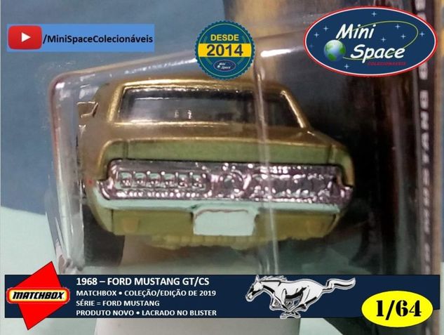Matchbox 1968 Ford Mustang Gt/sc Série Gold 1/64