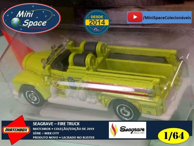 Matchbox Seagrave Veículo de Bombeiros Cor Amarelo 1/64