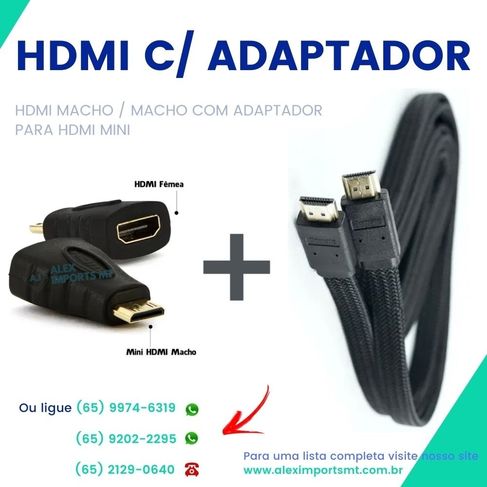 Cabo Hdmi Macho para Hdmi Mini Macho 2.0 Adaptador 19 Pinos Ethernet