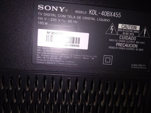 Televisão, Sony 40 Polegadas