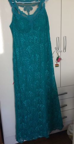 Vestido de Festa Cor Azul Tiffany Longo