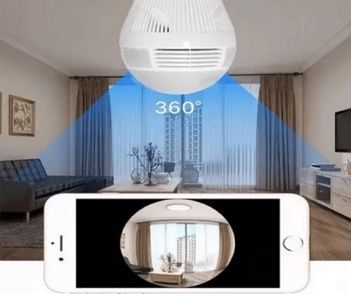Lâmpada Espiã Lâmpada Led com Camera 360º Wifi