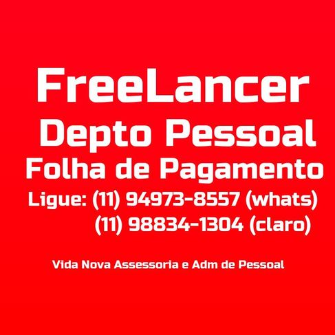 Freelancer Depto Pessoal para Contadores, Empresas, Micros, Empr