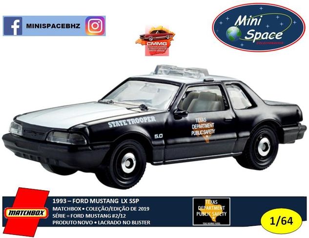 Matchbox 1993 Ford Mustang Lx Ssp Polícia 1/64
