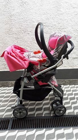 Carrinho At6k+bebê Conforto Touring Evol SE Bike Rosa Burigotto - Semi