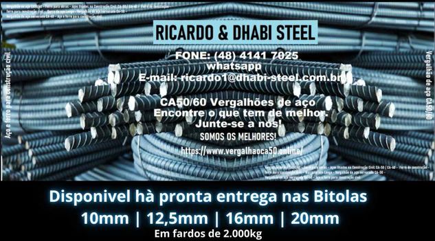Vergalhão Ca50 em Grande Volume Dhabi Steel