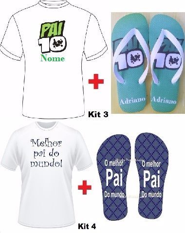 Kit Presente Personalizado Dia dos Pais Chinelo + Camiseta