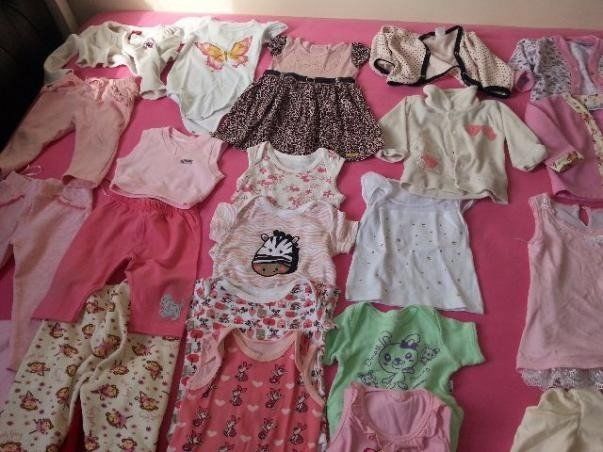 Lote de Roupas Infantis Bb Menina 50 Peças