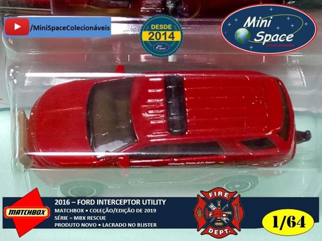 Matchbox 2016 Ford Interceptor Utility Bombeiros 1/64