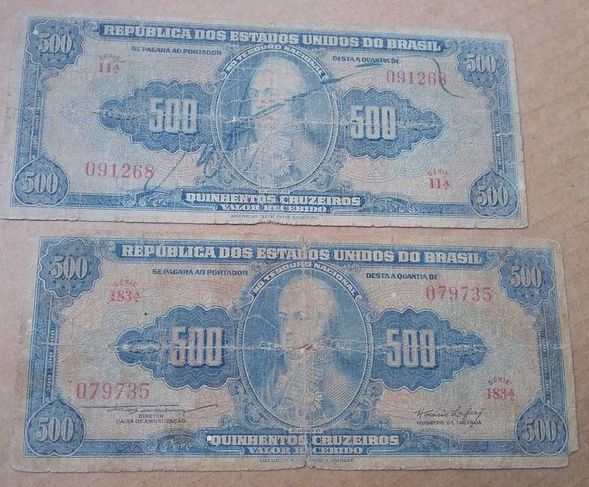 Série Completa Cédulas 500 Cruzeiros 1942 1a Estampa D João VI Abn Brc