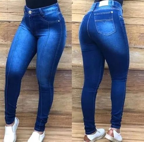 Calça Jeans Feminina Cintura Alta com Elastano. Vários Modelos e Cores