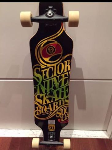 Skate Longboard Sector 9 Shaka Rasta Semi Novo
