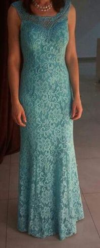 Vestido de Festa Azul Tiffany
