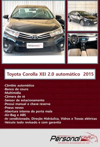 Toyota Corolla Sedan 2.0 Dual Vvt-i Flex Xei Multi-drive S 2015