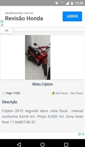 Vendo Moto Crípton 2013
